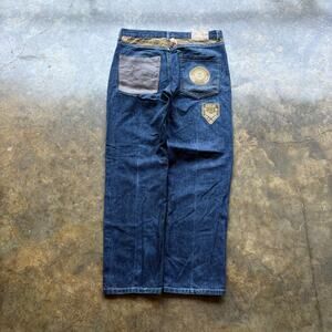 Vintage Baggy Y2K embroidered red ape jeans